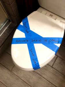 Toilet drain needs fixed